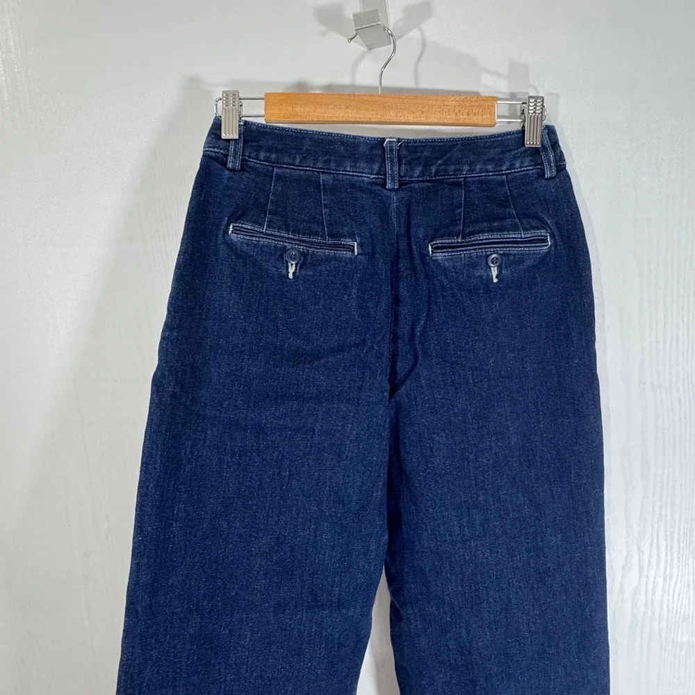 Uniqulo High Waisted Wide Straight Denim‎ Trouser Mom Jeans size 4 Pants
